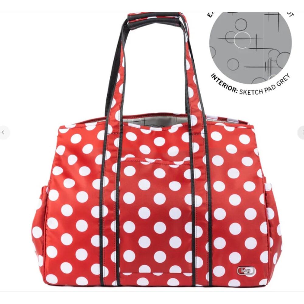 Lug Rover XL Carry All Tote Crimson Large Dot Most Magical Place  Vacation